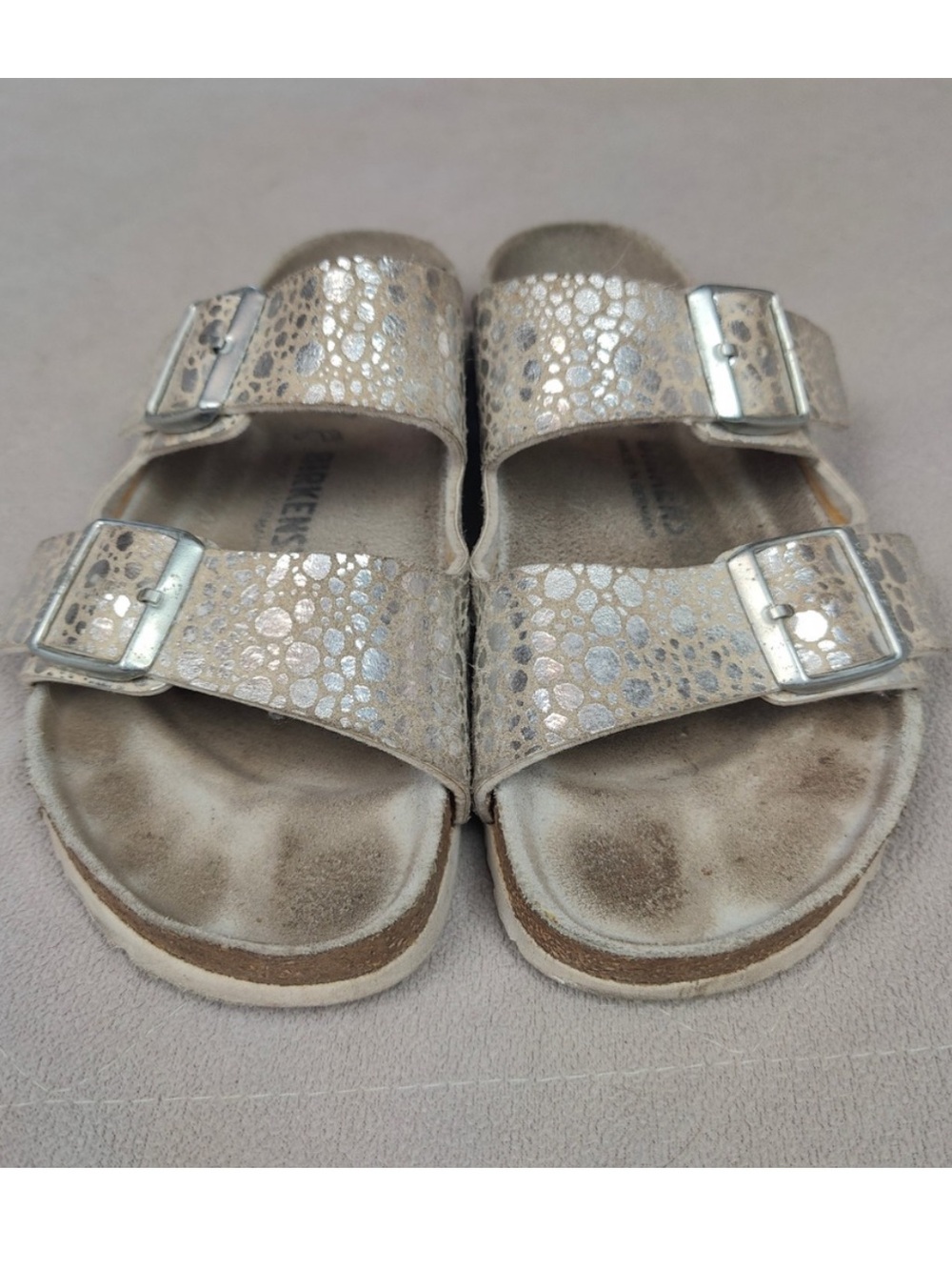 Birkenstock Arizona Sandals Metallic Slides - Picture 4 of 12